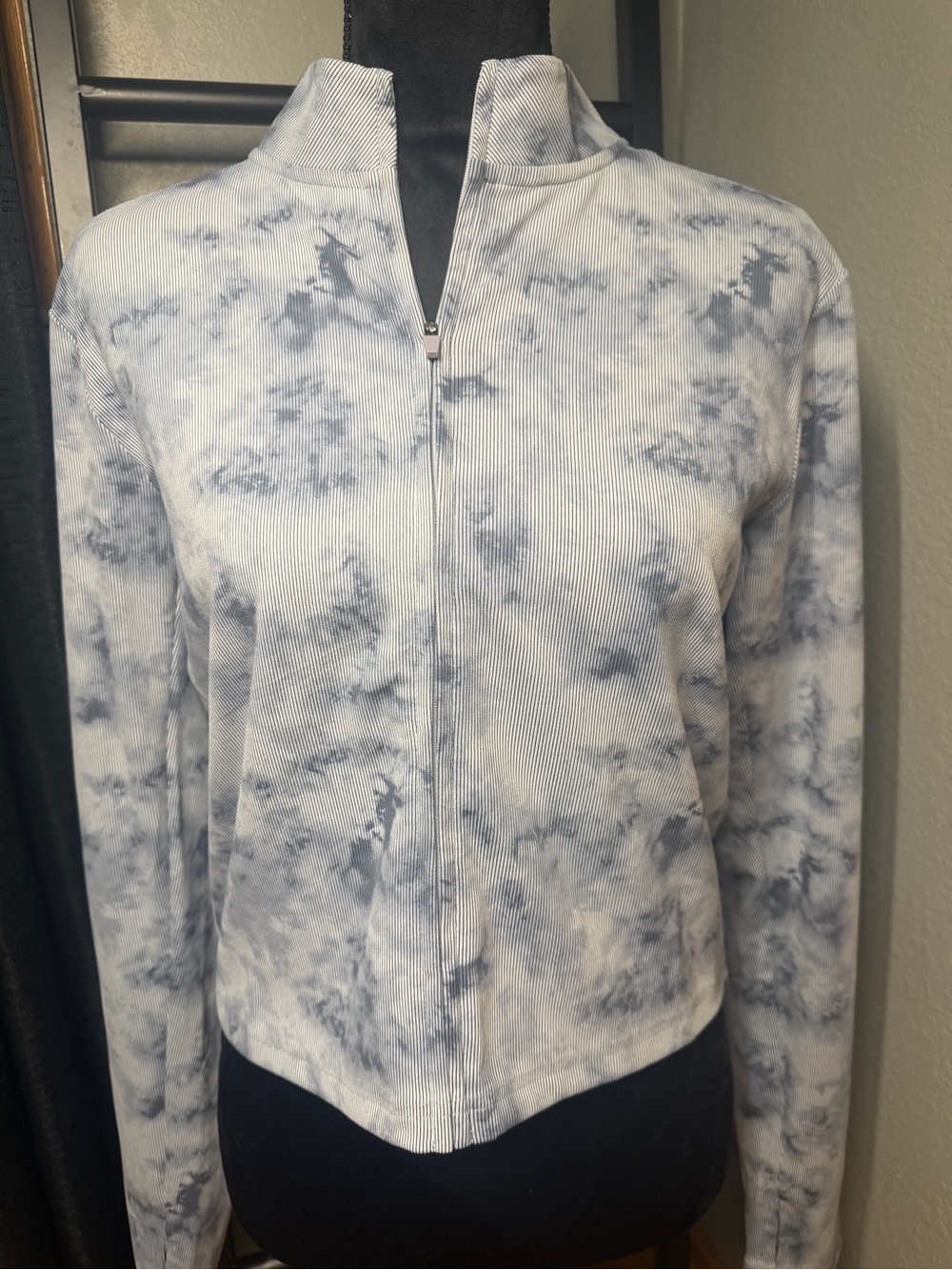 Women's Harmony Balance Tie-Dye Full Zip Jacket - Blue Gray Large